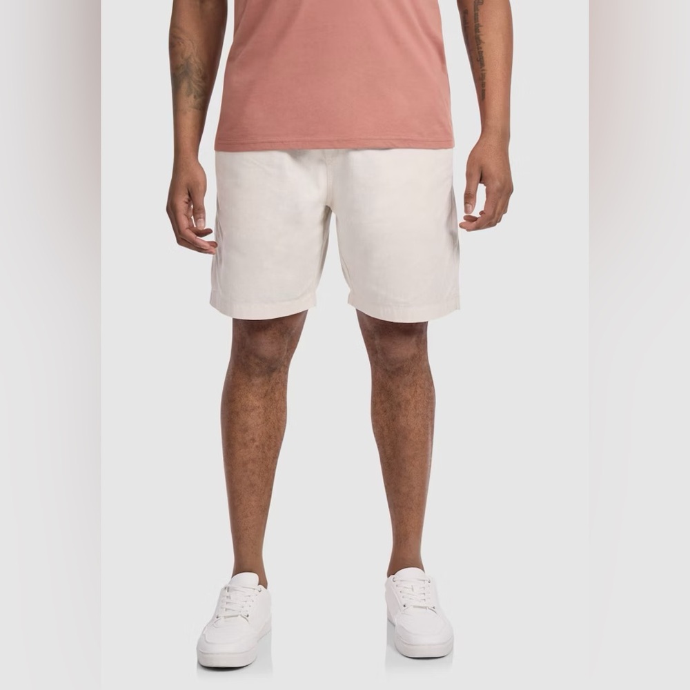 Linen Blend Shorts - Color: Bone